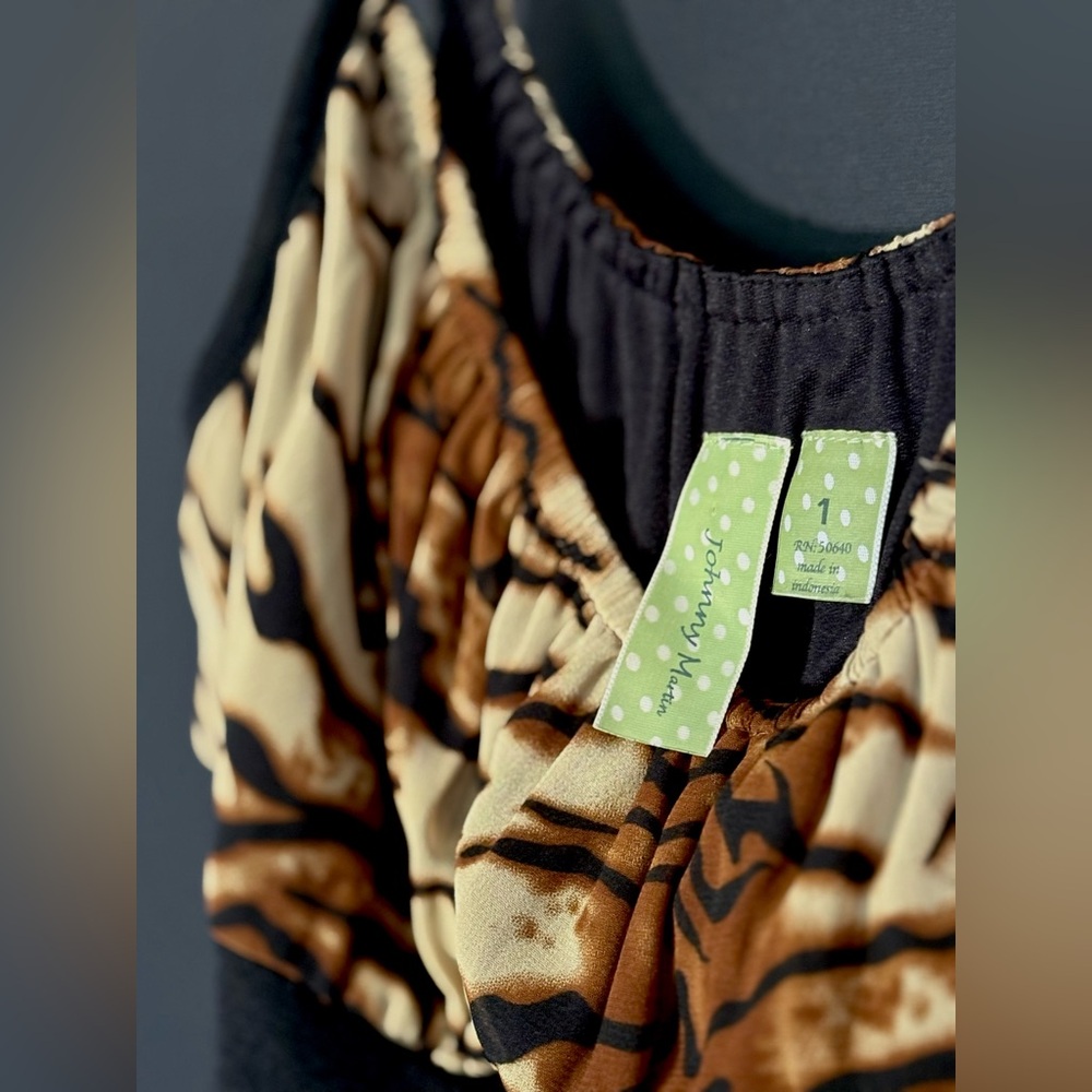 00’S VINTAGE CHIC ANIMAL PRINTED PIN-UP DRESS